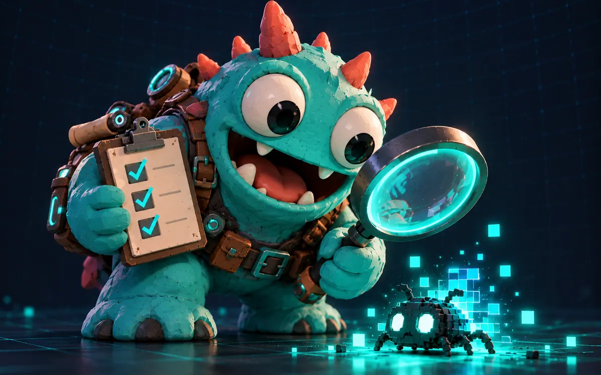 Test & ship illustration: an original IndieBots crew character